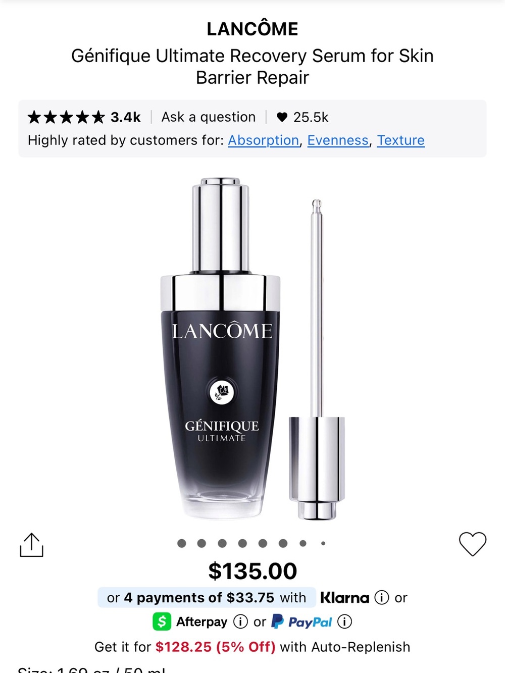 (brand new) Lancome Génifique Ultimate Serum – Black